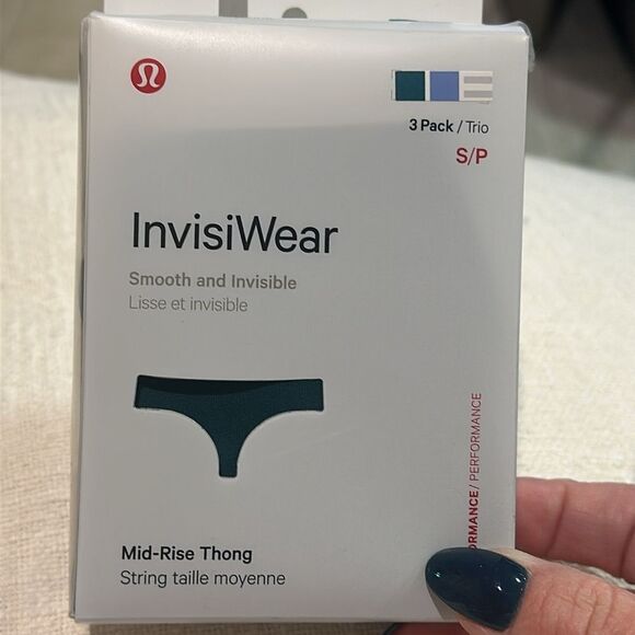 Lululemon InvisiWear Mid Rise Thong Underwear 3 Pack size Small NWT - Picture 2 of 5